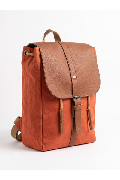 MANDOSİ Unisex Vintage Canvas Backpack with Leather Cover and Compartments fo...