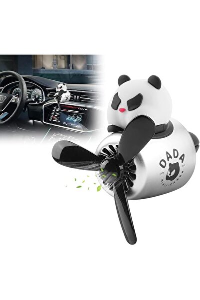SWIUKPHE Panda Pilot Car Air Freshener, Rotating Propeller Vent Clip Diffuser...