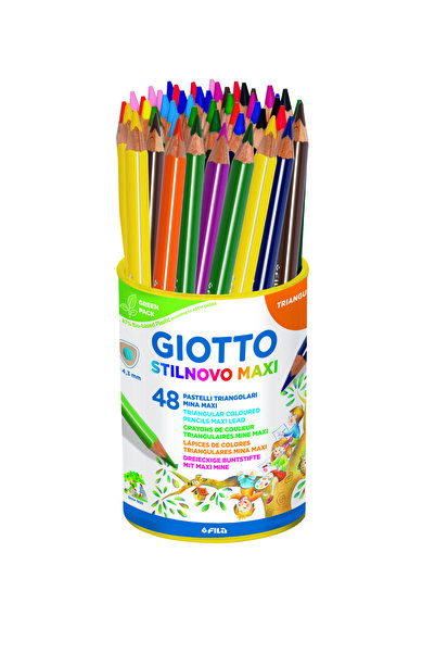 Giotto Ξυλομπογιές 48 Χρωμάτων/Σωληνάριο, Stilnovo Maxi, Πολύχρωμες, 4.3 χιλ.