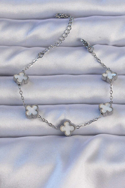 SORA GROUP 316L Steel Silver Color Pearlescent Baby Boy Clover Model Bracelet