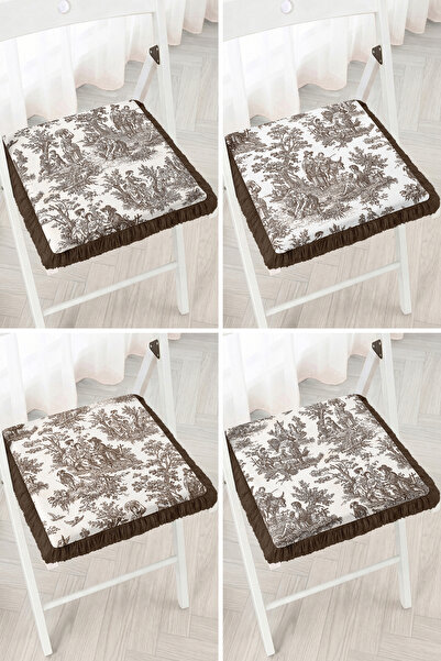 Realhomes Toile De Jouy Rural Scenery with Human and Animal Figures 4-Piece F...