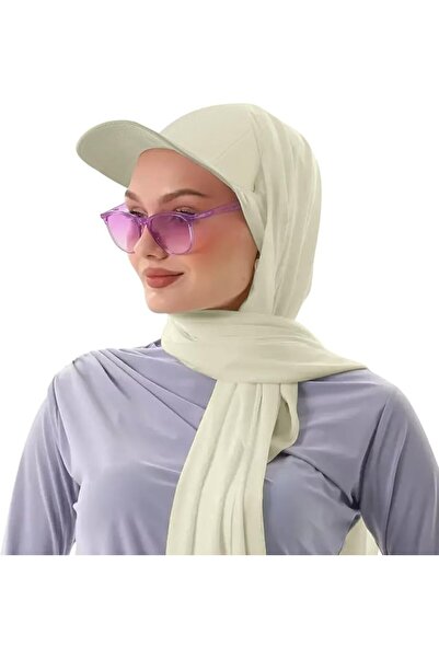 GENERAL قبعة بيسبول نسائية مع حجاب مدمج، وشاح حجاب 2 في 1 مع قبعة داخلية مدمج...
