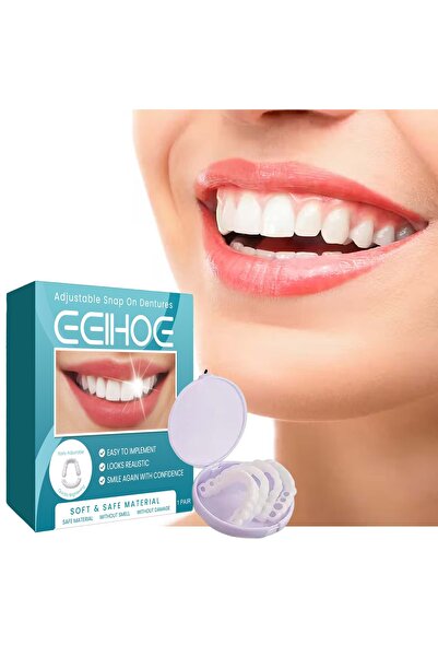 EELHOE Snap On Smile Veneers Adjustable Dentures Set - Temporary Fake Teeth C...