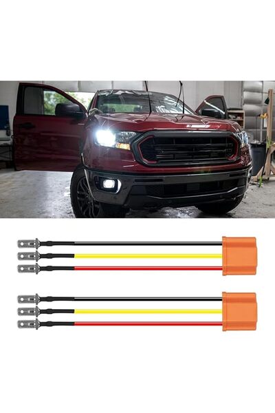 X SPRING Headlight Connector, 2 PCS H4 9003 HB2 Heavy Duty Wiring Harness Soc...