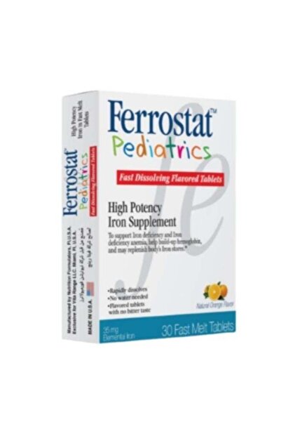 FERROSAN Ferrostat Pediatric High Iron Supplement, 35mg Fast Melt Tablets, 30...