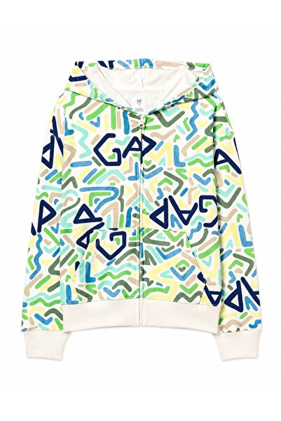 GAP Kids Gap Boys' Relaxed Fit Geometric Printed Zippered Cardigan 6-16 Years...