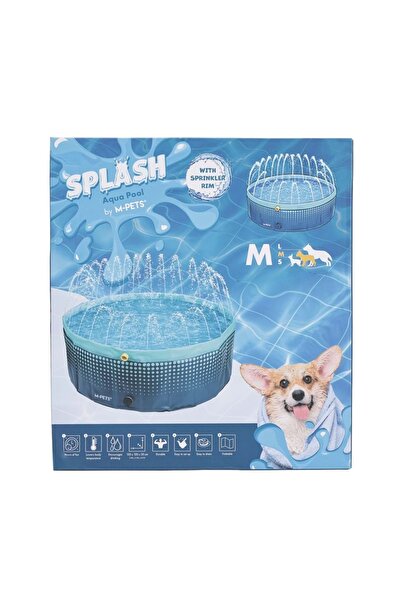 M-PETS حوض سباحة دائري للكلاب مع نافورة مياه (M)