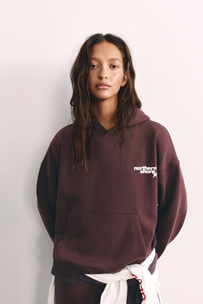 Pull & Bear Grafik baskılı kapüşonlu sweatshirt