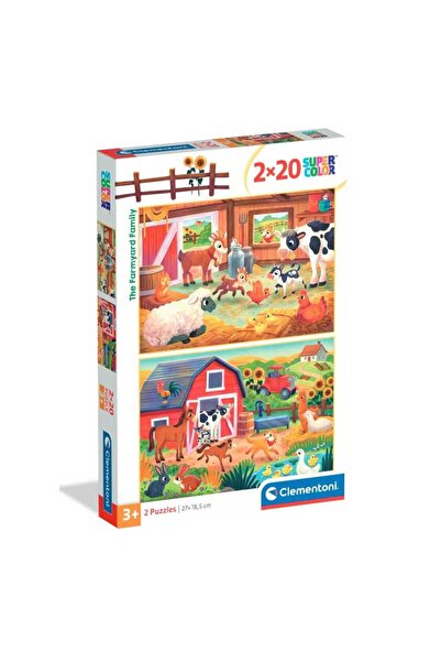 JPT Clementoni Farmyard Family 2-in-1 Puzzle 2x20
