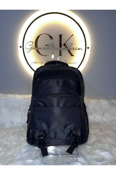 GK LUXURY & FASHION Black Multi-Compartment Backpack Daily School Business Tr...