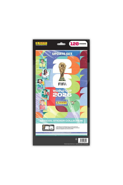 Panini مجموعة ملصقات كأس العالم 2026 من فيفا، تتضمن 120 ملصقًا من مجموعة تحديثات كأس العالم الرسمية