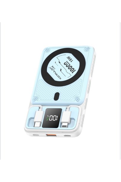 Turkuaz Store Konfulon M25w 10000 Mah 20 pd Magsafe özellikli Powerbank Mavi