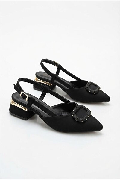 fort 2058-103 4 cm Low Heeled Women's Shoes with Satin Buckle Accessories