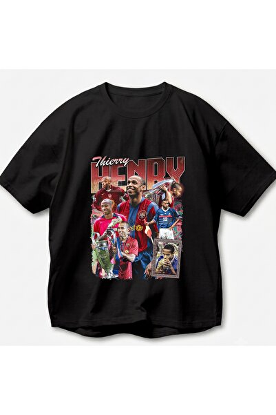 SVART WEAR Thierry Henry Printed Vintage Y2K Retro Unisex Oversize 100% Cotto...