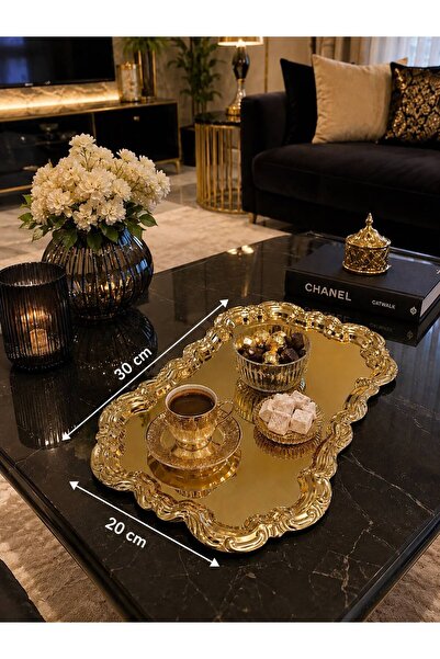 Aslı Hediyelik Lux Gold Royal Model Stainless Steel Serving, Promise, Engagem...
