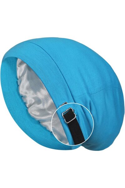 STARSTAR Silk sleep cap snow white satin cotton unisex breathable.