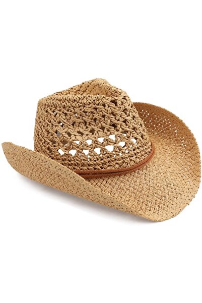 STARSTAR Adult straw cowboy hat khaki.