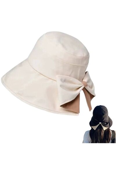 STARSTAR Women's foldable bucket hat off-white 54-60cm wide brim UV.