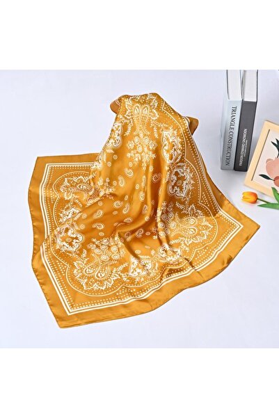 STARSTAR Women's rayon scarf 70x70cm chocolate paisley square headscarf.