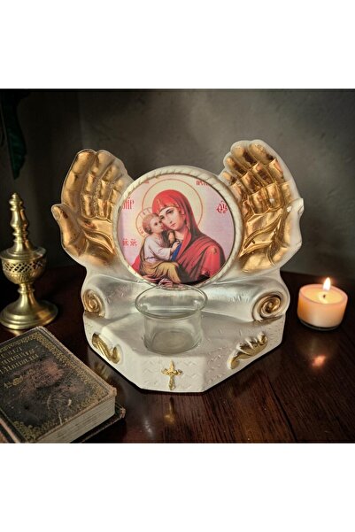 OEM Candelă ceramică Maica Domnului CDL0207-MDG albă