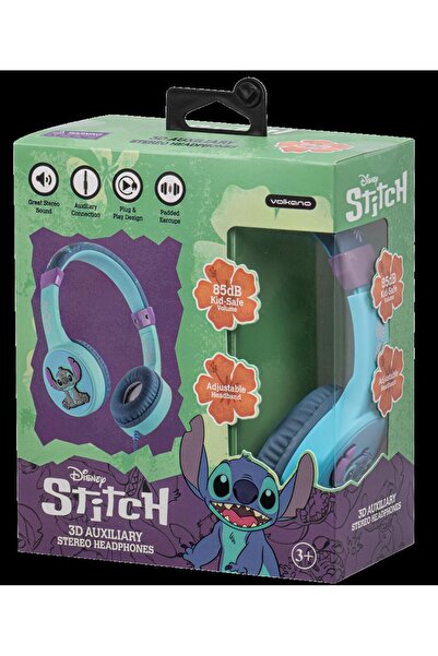 Disney Stitch Aux 3D kabartmalı kablolu kulaklık