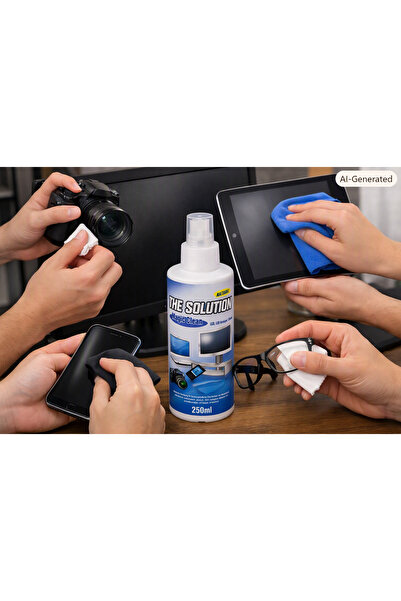 natural the solution Lcd, Led, Ekran, Cam, Krom, Tablet, Bilgisayar, Televizyon, Cep Telefonu, Gözlük, Kamera, Koruyucu Ve Parlatıcı Doğal Temizleme, Temizleyici, Temizlik Seti – 250 ML 5 adet