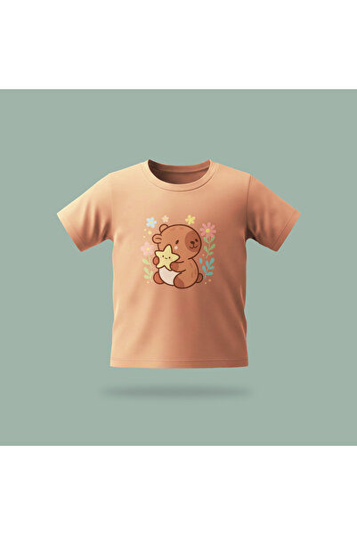 Erays Home Children's Capybara with Star Pattern Printed T-Shirt 100% Cotton ...