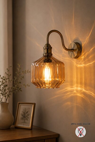 Bamyum Meadow Honey Glass Sconce Wall Lamp Modern Hotel Cafe Vintage Living R...