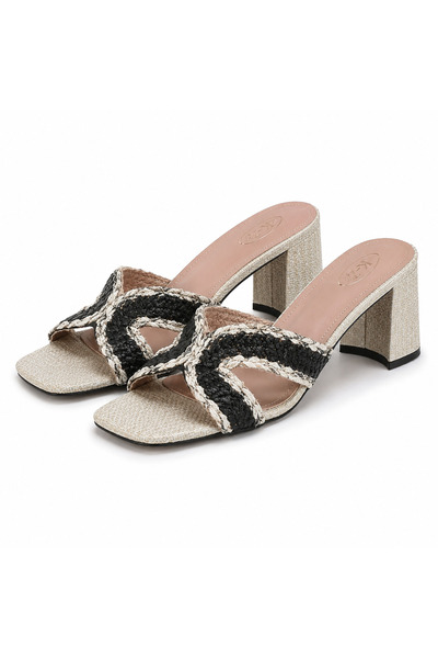 Generic Brand Women's High Heel Home Shoe with Colorful Crystal Stripe Strap,...