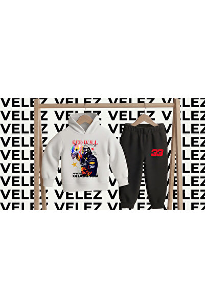 STİL-X Max Verstappen Printed 3 Threaded Yarn Hooded Children's Tracksuit Set