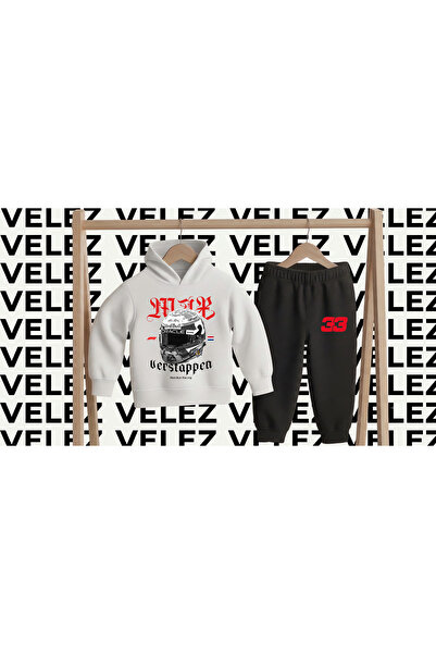 STİL-X Max Verstappen Printed 3 Threaded Yarn Hooded Children's Tracksuit Set