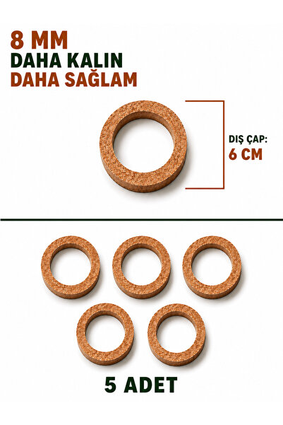 Buradadavar Hobi Ahşap 6 Cm Çap 5 Adet Ham Mdf, 8mm Kalınlık, 6 Cm Kasnak, Bo...