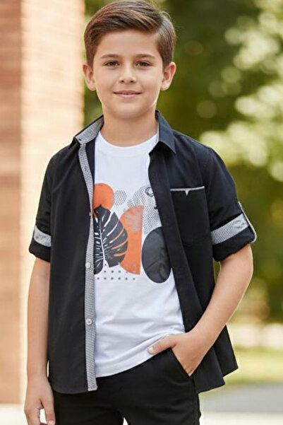 Trend Mixs Boy's 11-15 Years Old Shirt T-Shirt 2-Piece Set Short Sleeve Casua...