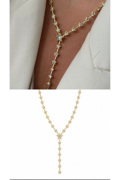 Rossetto Atelier Imported Gold Full Star Y Necklace