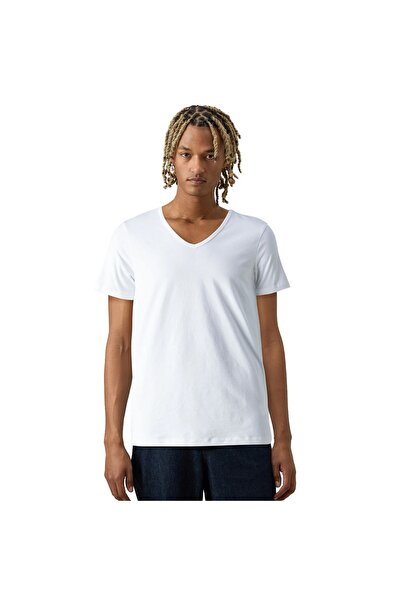 Levi's Ανδρικό V-λαιμόκοψη 2 τεμαχίων 37152-0024-ΛΕΥΚΟ Λευκό