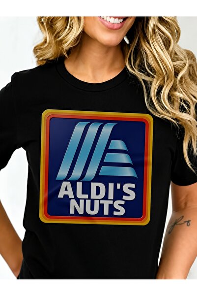 Generic Brand Aldi's Nuts Logo Parody,women's t-shirt,short sleeve,premium co...