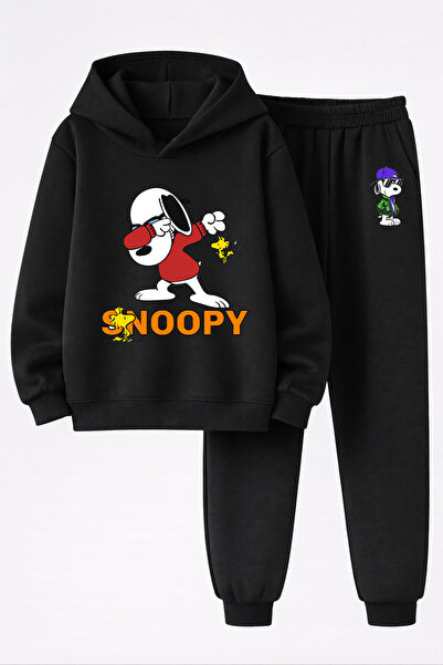 MAGORS Snoopy Printed 3-Yarn Quality Soft Texture Sweatshirt and Sweatpants C...