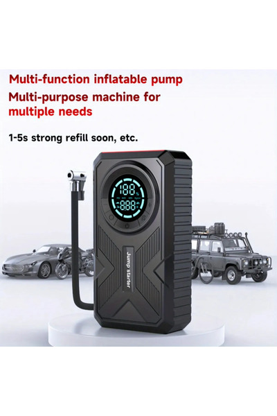 Generic شاحن بطارية سيارة لاسلكي مع ضاغط هواء، منفاخ إطارات بقوة 150PSI، بنك ...