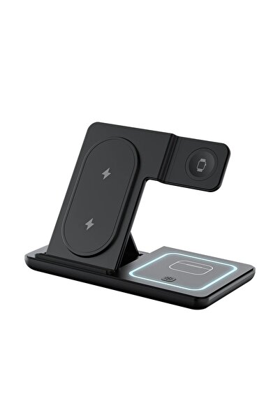 Choice Black KEBIDUMEI 3 IN 1 Foldable Charging Station Fast Magnetic Wireles...