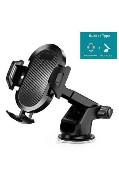 Choice black Suction Cup Car Phone Mount Long Arm Sucker Car Cell Phone Holde...