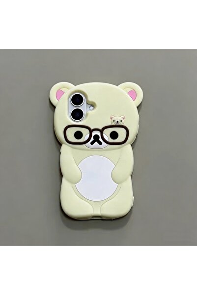 Choice18 iPhone 16 1 Lovely 3D Cartoon Glasses Bear Phone Case For iPhone SE ...