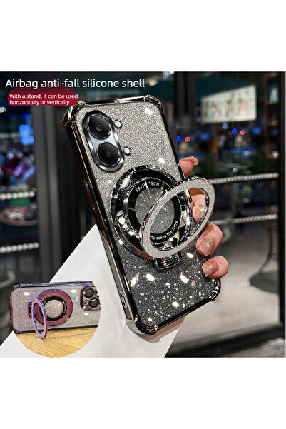 Choice25 Black POCO X8 Pro 5G Luxury Glitter Desktop Stand Holder Phone Case ...