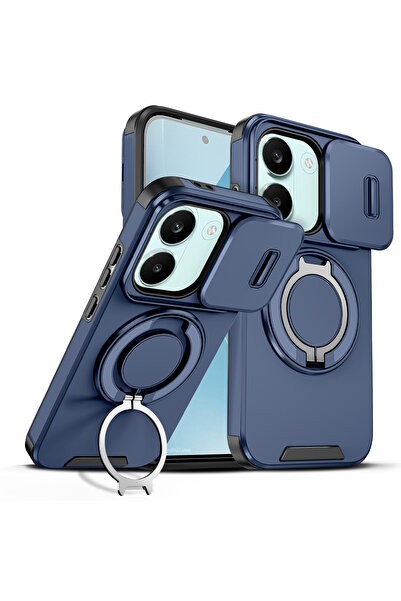 Choice5 Poco X8 Pro Pc + tpu Case & Holder LHZHTL blue Sliding Camera Lens Pr...