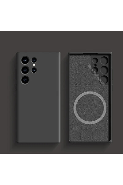 Choice Galaxy S25 Ultra Black Liquid Silicone Magnetic Case For S25 S22 S21 S...