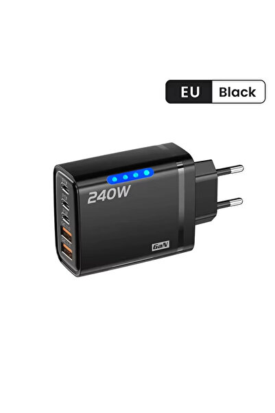 Choice5 Black-EU 240W GaN 5 in 1 Fast Charging Phone Charger USB C Charger Po...
