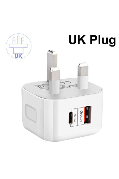 Choice UK New 20W Dual Ports Wall Charger Type-C USB C PD Phone Fast Charger ...