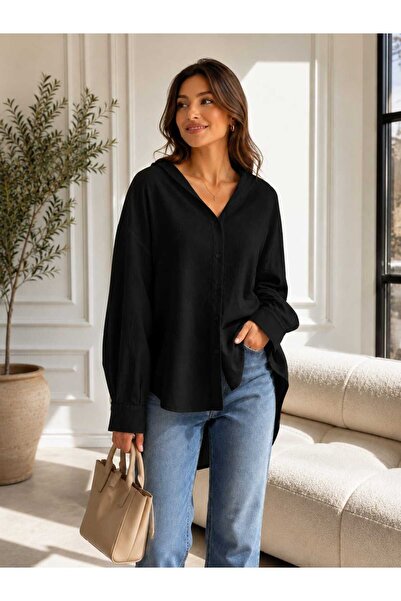 GİYİYORUM Women's Buttoned Long Sleeve Shirt