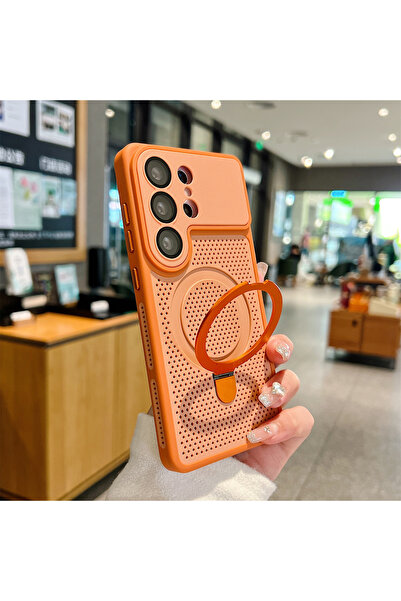 Choice6 Galaxy S25 Ultra Orange Luxury Heat Dissipation Cooling Mesh Hole Pho...