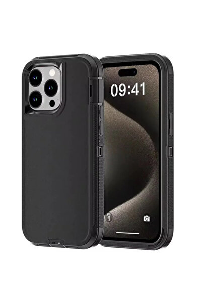 Choice iPhone 15 Pro Max Black Black Premium 3IN1 Heavy Duty Ott Anti-Drop Ph...