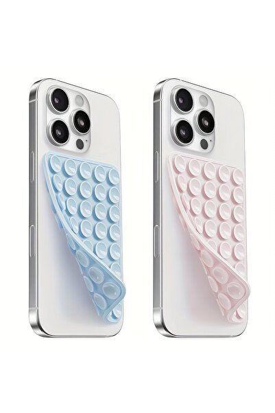 Choice Blue Pink 2pcs Double-Sided Silicone Suction Cup Phone Stand for Iphon...